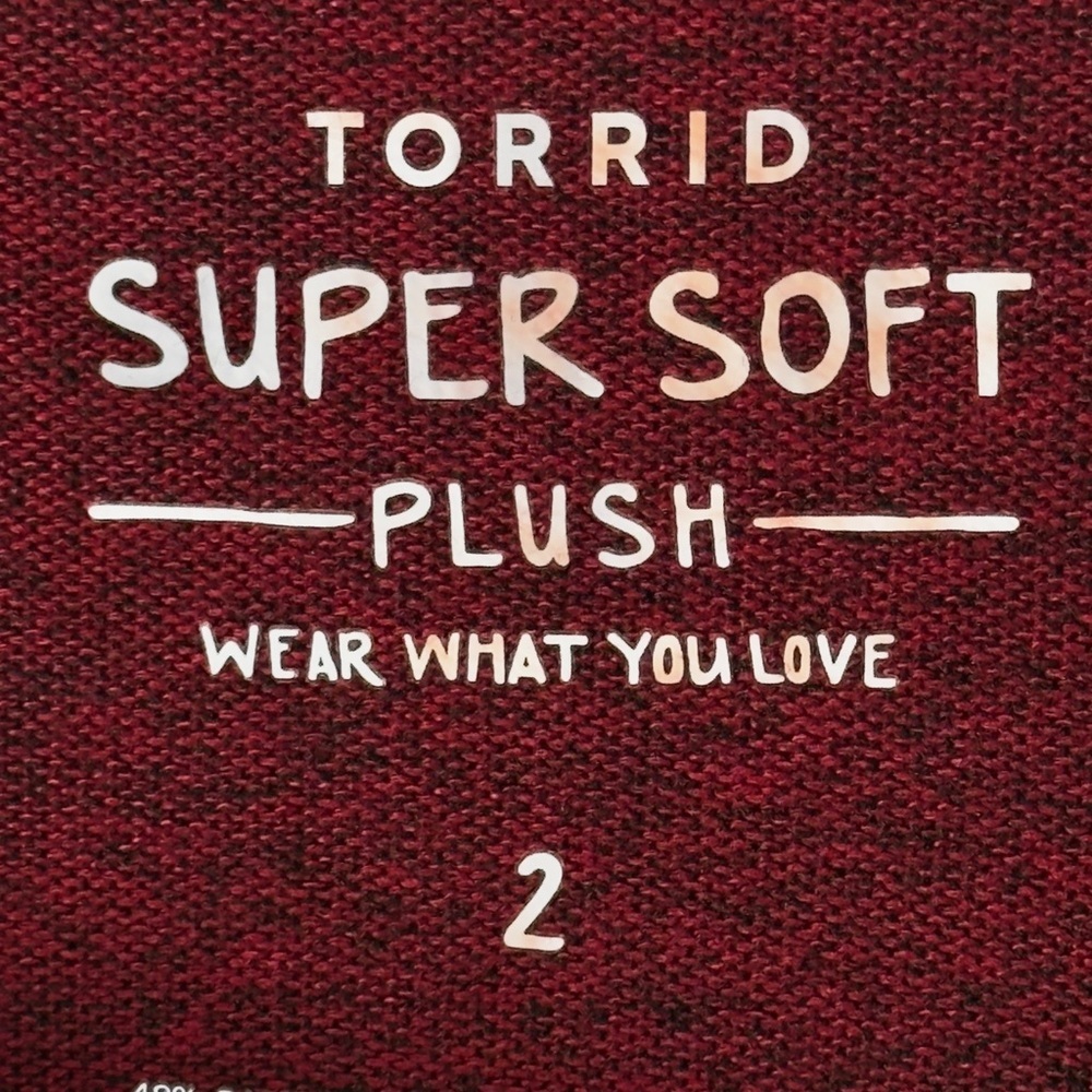 Torrid Super Soft Red Open Front Cardigan Duster Size 2 - Picture 9 of 12